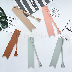 5Pcs 5 Colors PU Leather Tassel Bookmark&nbsp;AJEW-GF0011-83
