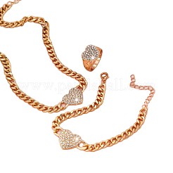 Alloy Crystal Rhinestone Bracelets & Necklaces & Rings Sets&nbsp;FS-WGAABD3-01