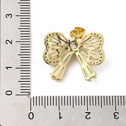 Rack Plating Brass Micro Pave Cubic Zirconia Pendants&nbsp;KK-P241-34G