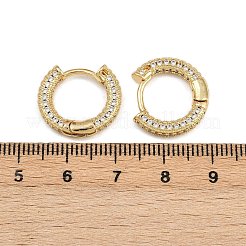 Brass Micro Pave Clear Cubic Zirconia Hoop Earrings&nbsp;EJEW-L275-06G