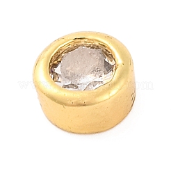 Rack Plating Flat Round Brass Micro Pave Cubic Zirconia Cabochons&nbsp;KK-F874-03G-12