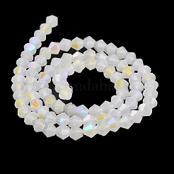 Imitation Jade Electroplate Glass Beads Strands&nbsp;GLAA-F029-J4mm-D06