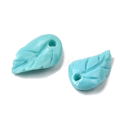 Synthetic Coral Dyed Leaf Charms&nbsp;CORA-Q034-01-04