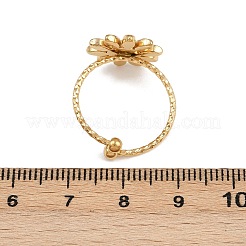 304 Stainless Steel Enamel Open Cuff Rings for Women&nbsp;RJEW-K303-09G