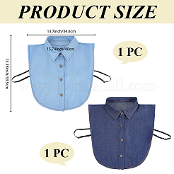 2Pcs 2 Colors Detachable Cloth Women's False Collar&nbsp;DIY-CP0014-06