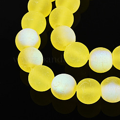 Frosted Transparent Glass Beads Strands&nbsp;GLAA-T032-T8mm-MBB12