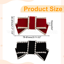 4Pcs 2 Colors Bowknot Velvet Shoe Decorations&nbsp;DIY-WR0004-09