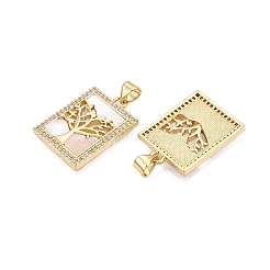 Brass Micro Pave Clear Cubic Zirconia Pendants&nbsp;KK-N254-193G