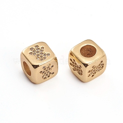 Brass Micro Pave Clear Cubic Zirconia Beads&nbsp;ZIRC-L091-024G