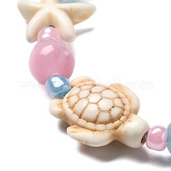 Synthetical Turquoise & Glass Beads Bracelets&nbsp;BJEW-FS00021