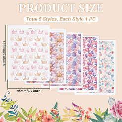 5Pcs 5 Styles Oil Painting Series Ceramics Clay Water Transfer Paper&nbsp;AJEW-UN0002-60