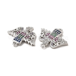 Brass Micro Pave Colorful Cubic Zirconia Connector Charms&nbsp;KK-E068-VB034