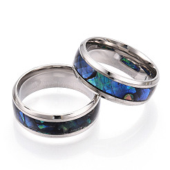 201 Stainless Steel Wide Band Finger Rings&nbsp;RJEW-T005-13-07