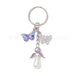 8Pcs Plastic Imitation Pearl Keychains&nbsp;KEYC-JKC01307