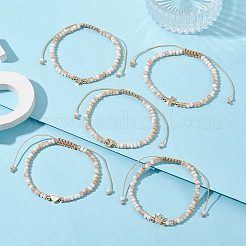 Glass & Brass Beads Braided Bead Bracelets&nbsp;BJEW-JB09873