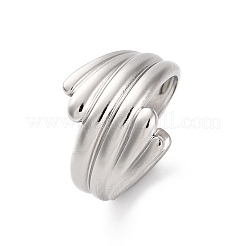 304 Stainless Steel Open Cuff Rings for Women&nbsp;RJEW-K258-10P