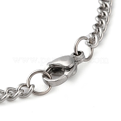 Non-Tarnish 304 Stainlessa Steel Curb Chain Pendant Necklaces&nbsp;LS-NJEW-H034-08P