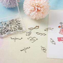 36Pcs 9 Styles 201 Stainless Steel Connector Charms&nbsp;STAS-PJ0001-32