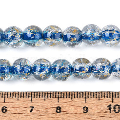 Crackle Transparent Glass Beads Strands&nbsp;GLAA-N030-8mm-01E