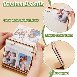 3 Inch Rectangle Wooden Cover Scrapbook DIY Binder Photo Album&nbsp;DIY-WH0349-306A