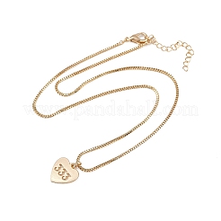 Brass Heart with Lucky Number 333 Pendant Necklaces & Alloy Pendants Sets&nbsp;SJEW-P005-01G