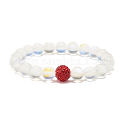 Synthetic Moonstone Round Beads Stretch Bracelet&nbsp;BJEW-JB07482