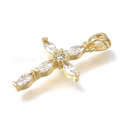 Brass Micro Pave Clear Cubic Zirconia Pendants&nbsp;CU-CBA9883-05B-G