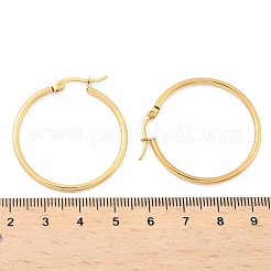 Ion Plating(IP) 304 Stainless Steel Hoop Earrings&nbsp;EJEW-N0016-11G-E