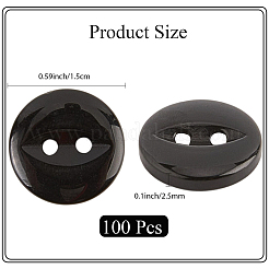 100Pcs 2-Hole Resin Buttons&nbsp;BUTT-CY0001-23B