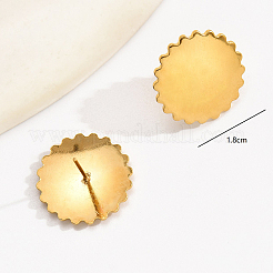 Elegant Irregular 201 Stainless Steel Flat Round Stud Earrings&nbsp;EV2477