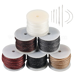 6 Rolls 6 Colors Flat Waxed Polyester Cord&nbsp;YC-CY0001-03