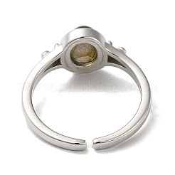 Natural Mixed Gemstone Oval Open Cuff Rings&nbsp;RJEW-M155-07P