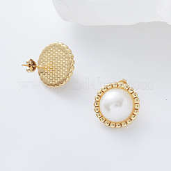 Half Round 304 Stainless Steel Stud Earrings&nbsp;LS-IB1452