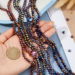 8 Strands 4 Colors Electroplate Glass Beads Strands&nbsp;EGLA-HS0001-10