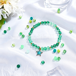 1050Pcs 15 Style Green Series Round Imitation Gemstone & AB Color Plated & Transparent Acrylic/Plastic Beads&nbsp;KY-CA0001-11