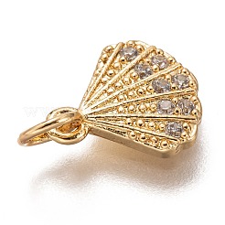 Brass Micro Pave Clear Cubic Zirconia Charms&nbsp;ZIRC-C020-49