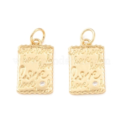 Eco-Friendly Brass Micro Pave Cubic Zirconia Pendants&nbsp;KK-I698-34G