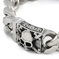 304 Stainless Steel Cuban Link Chain Bracelets for Men&nbsp;BJEW-B102-05AS