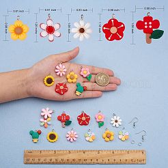 DIY 3D Flower Dangle Earring Making Kit&nbsp;DIY-SZ0008-56
