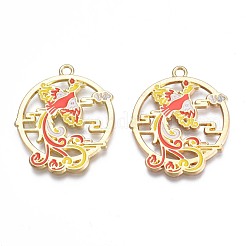Rack Plating Alloy Enamel Pendants&nbsp;ENAM-N055-075A