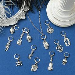 32Pcs 16 Style Alloy Pendant Locking Stitch Markers&nbsp;HJEW-CJ00044