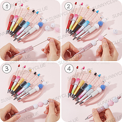 8Pcs 8 Colors Plastic Ball-Point Pen&nbsp;AJEW-SC0003-27