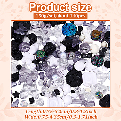 150G Opaque & Transparent Acrylic Beads&nbsp;OACR-ME0001-05