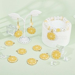 40Pcs Light Gold Plated Alloy Enamel Pendants&nbsp;ENAM-SC0003-62