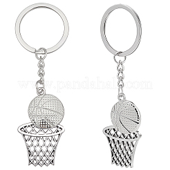2Pcs Basketball Alloy Pendant Keychains&nbsp;KEYC-SC0001-95P