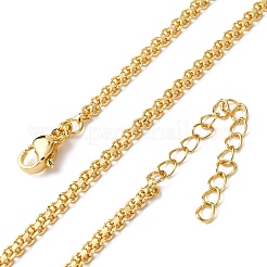 3MM Brass Double Cable Chain Necklaces&nbsp;NJEW-C094-02G