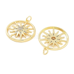 Sun Rack Plating Brass Micro Pave Clear Cubic Zirconia Pendants&nbsp;KK-NH0001-06A-G