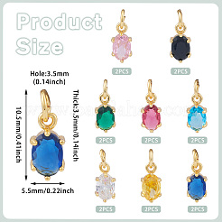16Pcs Brass Micro Pave Cubic Zirconia Pendants&nbsp;KK-TA0001-96