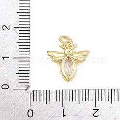 Brass Micro Pave Clear Cubic Zirconia Charms&nbsp;KK-E798-08C-G