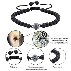 4Pcs 4 Styles I Love You in 100 Languages Projection Bracelets Set&nbsp;BJEW-FI0001-03